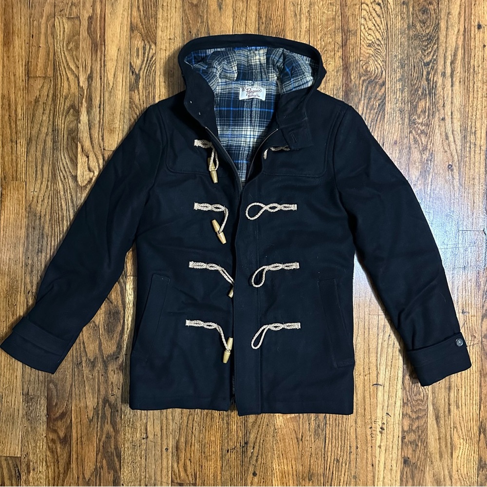 Original Penguin Wool Blend Toggle Button Black Peacoat